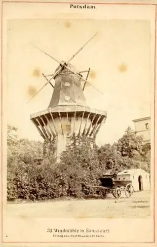 Kabinett Foto Potsdam, Windmühle in Sanssouci