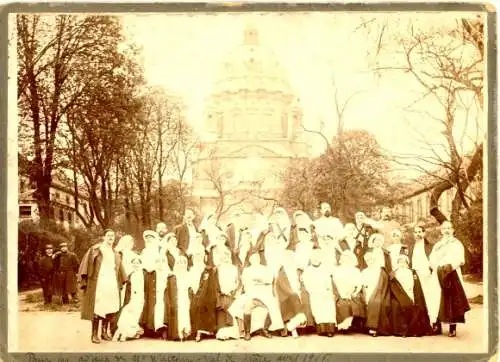 Kabinettfoto Paris, Val-de-Grâce, Soldaten und Krankenschwestern