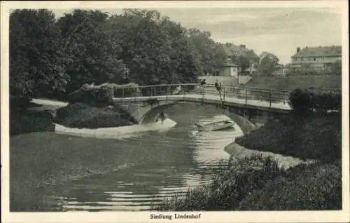 Ak Berlin Schöneberg Lindenhof, Siedlung, Brücke