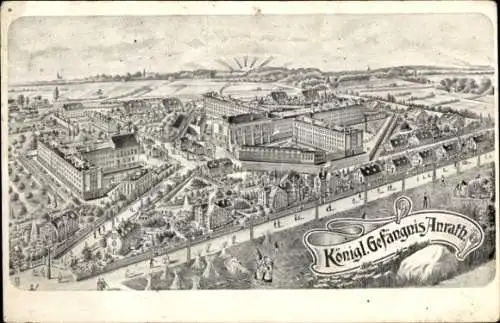 Litho Anrath Willich am Niederrhein, Gefängnis, Gesamtansicht