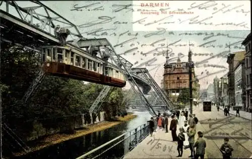 Ak Barmen Wuppertal, Neuerweg m. Schwebebahn