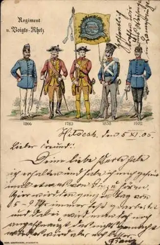 Litho Regiment von Voigts-Rhetz, 1866, 1783, 1838, 1902, Hildesheim