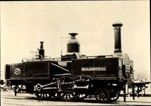 Ak Verkehrsmuseum Dresden, Dampf-Lokomotive, Muldenthal, Eisenbahn