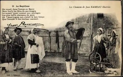 CPA Chansons de Jean Rameau, Le Bapteme