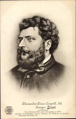 Ak Komponist Alexandre César Léopold, Georges Bizet, Portrait