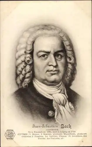 Ak Komponist Johann Sebastian Bach, Porträt