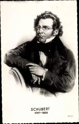 Ak Komponist Franz Schubert, Porträt