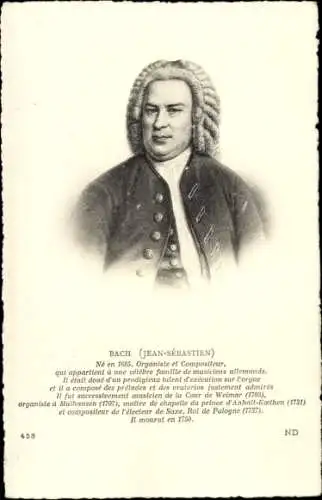 Ak Komponist Johann-Sebastian Bach, Porträt