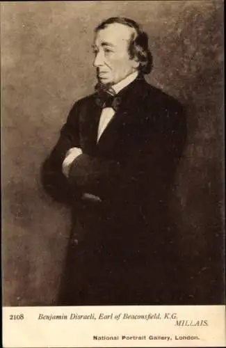 Künstler Ak Millais, Benjamin Disraeli, Earl of Beaconsfield, K. G.