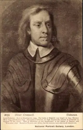 Künstler Ak Oliver Cromwell, Lord Protector, National Portrait Gallery London