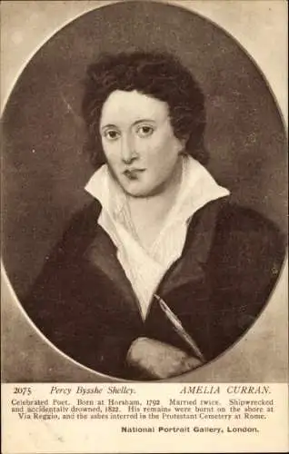 Künstler Ak Amelia Curran, Percy Bysshe Shelley, National Portrait Gallery London