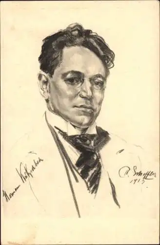 Künstler Ak Scheffler, 1915, Portrait Hermann ...?