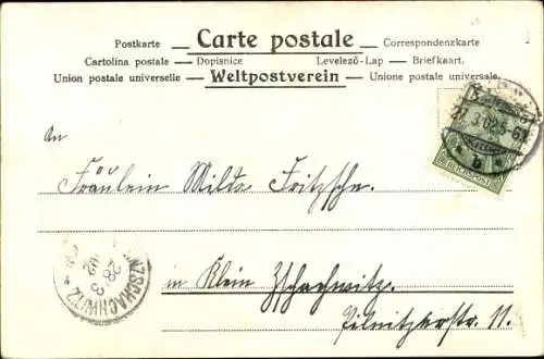 Litho Ostern, Tauben-Kutsche, Osterei, Engel