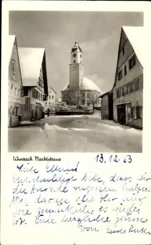 Ak Bad Wurzach in Oberschwaben, Marktstrasse, Kirche