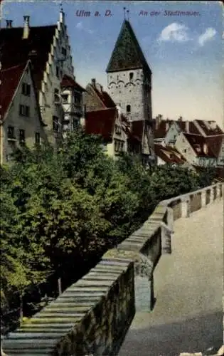 Ak Ulm an der Donau, Teilansicht, Stadtmauer