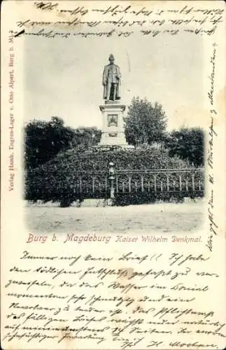 Ak Burg bei Magdeburg, Kaiser Wilhelm Denkmal