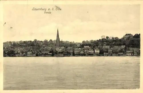 Ak Lauenburg an der Elbe, Totalansicht, Turm