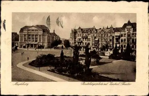 Ak Magdeburg an der Elbe, Staatsbürgerplatz, Zentraltheater