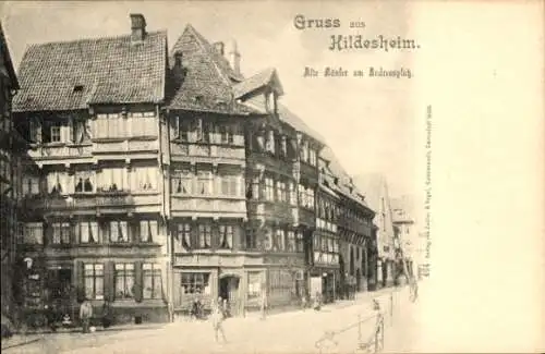 Ak Hildesheim in Niedersachsen, alte Häuser, Andreasplatz