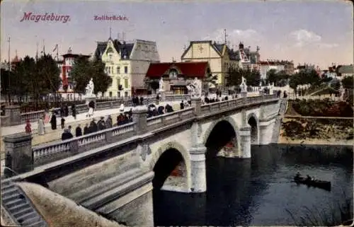 Ak Magdeburg an der Elbe, Zollbrücke