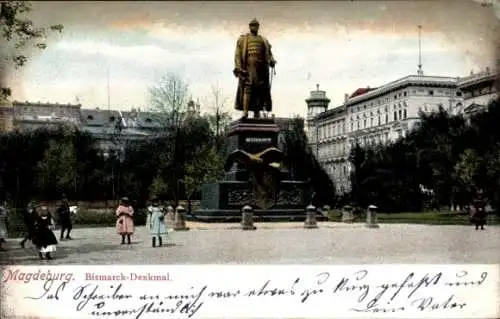 Ak Magdeburg an der Elbe, Bismarck-Denkmal