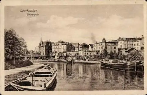 Ak Saarbrücken im Saarland, Saar, Boote