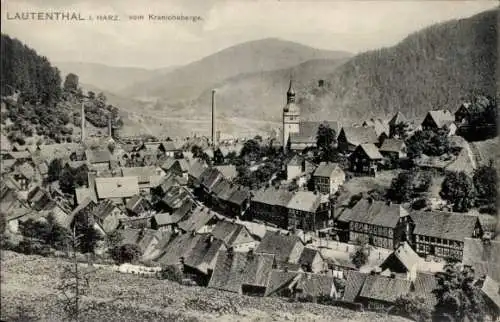 Ak Lautenthal Langelsheim im Oberharz, Gesamtansicht, Kranichsberge