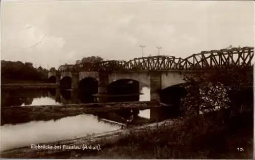 Ak Roßlau an der Elbe Anhalt, Elbbrücke