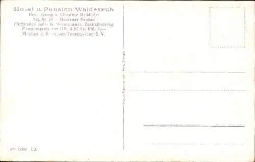 Ak Gössweinstein Gößweinstein in Oberfranken, Hotel und Pension Waldesruh