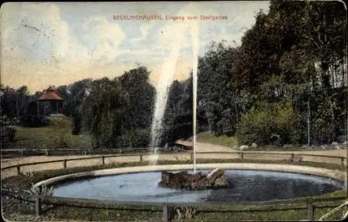 Ak Recklinghausen im Ruhrgebiet, Eingang zum Stadtgarten