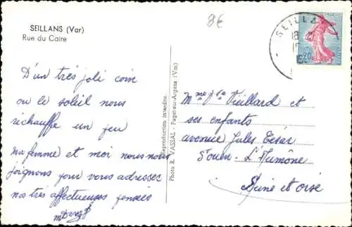 Ak Seillans Var, Rue du Caire