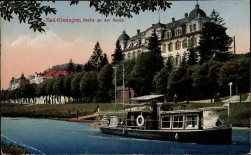 Ak Bad Kissingen Unterfranken Bayern, Saale, Boot