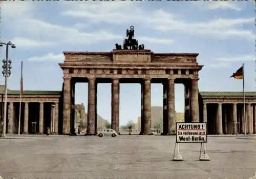 Ak Berlin, Brandenburger Tor, Sektorengrenze, Westberlin