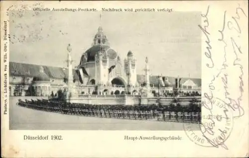 Ak Düsseldorf am Rhein, Haupt-Ausstellungsgebäude, Ausstellung 1902