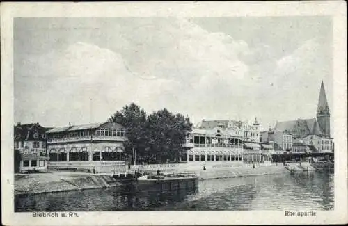 Ak Biebrich am Rhein Wiesbaden, Hotel Rhon