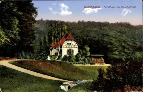 Ak Wiesbaden in Hessen, Forsthaus, Dambachtal