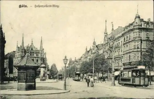 Ak Köln am Rhein, Hohenzollernring, Straßenbahnen