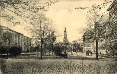 Ak Zwickau in Sachsen, Blick auf den Albertplatz