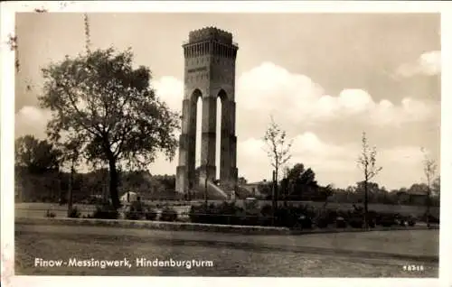 Ak Finow Eberswalde in der Mark, Messingwerk, Hindenburgturm