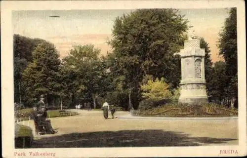 Ak Breda Nordbrabant Niederlande, Park Valkenberg, Denkmal