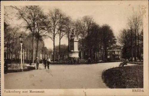 Ak Breda Nordbrabant Niederlande, Valkenberg met Monument