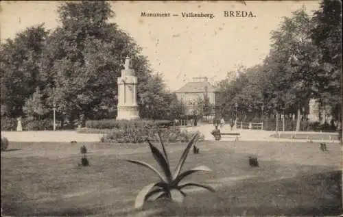 Ak Breda Nordbrabant Niederlande, Valkenberg met Monument