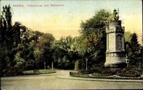 Ak Breda Nordbrabant Niederlande, Valkenberg mit Monument