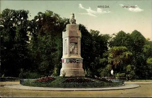 Ak Breda Nordbrabant Niederlande,  Monument