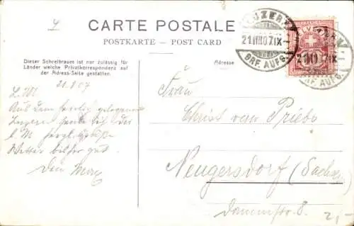 Ak Lucerne Luzern Stadt Schweiz, Panorama mit Alpen vom Gütsch aus