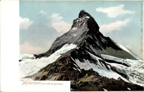 Ak Zermatt Kanton Wallis, Matterhorn vom Hörnli gesehen