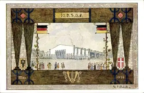 Künstler Ak Wien, 10. Deutsches Sängerbundesfest 1928, Sängerhalle