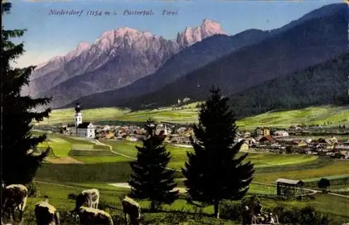 Ak Villabassa Niederdorf im Pustertal Südtirol, Gesamtansicht