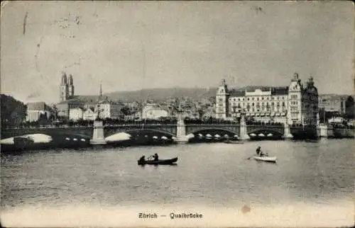 Ak Zürich Stadt Schweiz, Quaibrücke