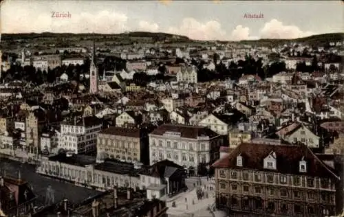 Ak Zürich Stadt Schweiz, Altstadtpanorama